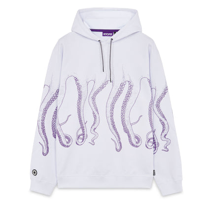 OCTOPUS OUTLINE HOODIE PURPLE WHITE