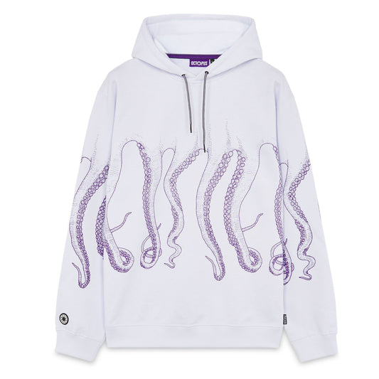 OCTOPUS OUTLINE HOODIE PURPLE WHITE