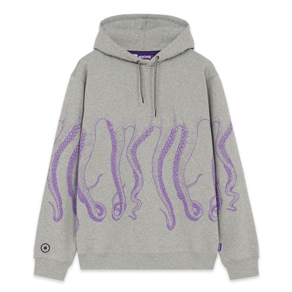 OCTOPUS OUTLINE HOODIE PURPLE LIGHT GRAY