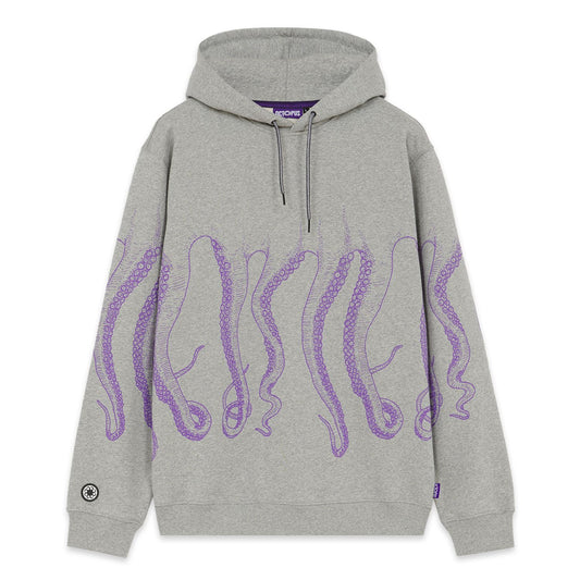 OCTOPUS OUTLINE HOODIE PURPLE LIGHT GREY
