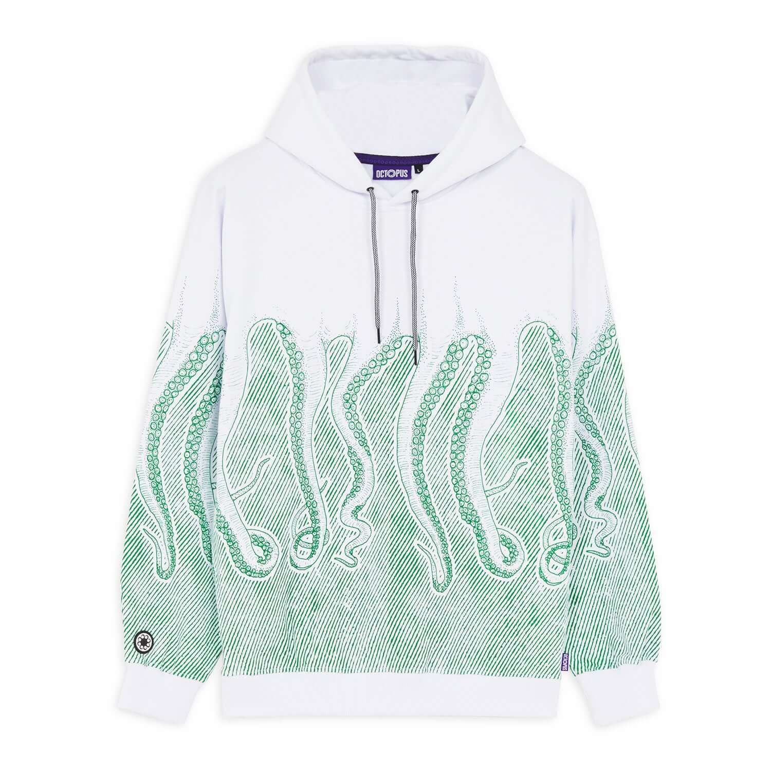 OCTOPUS UNIVERSITY HOODIE GREEN WHITE OCTOPUS €125.0