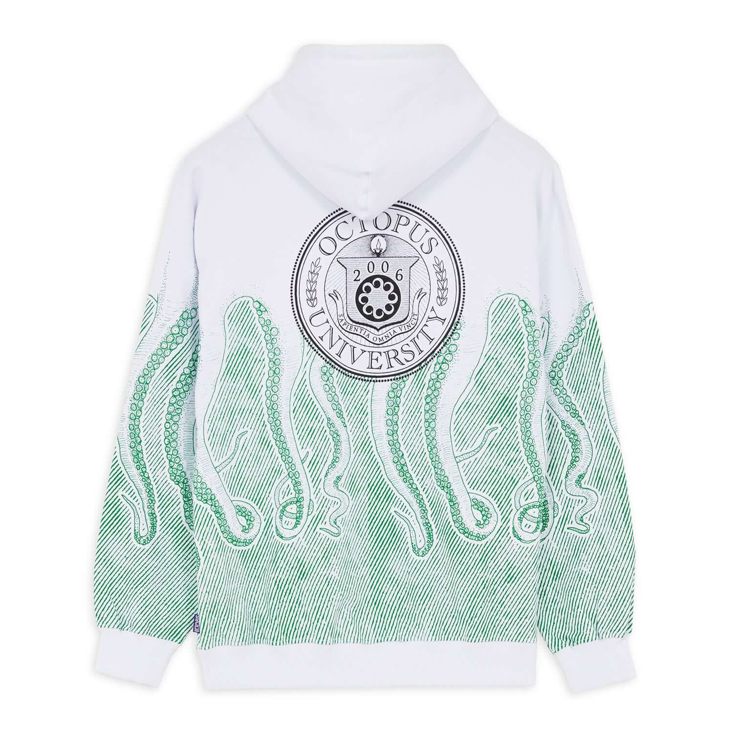 OCTOPUS UNIVERSITY HOODIE GREEN WHITE OCTOPUS €125.0