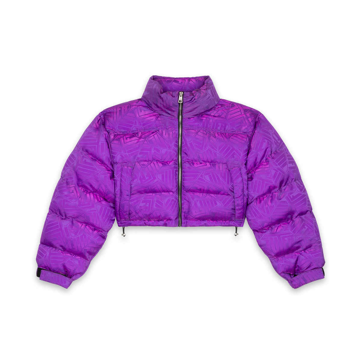 IUTER ALLOVER CROP PUFF JACKET PURPLE