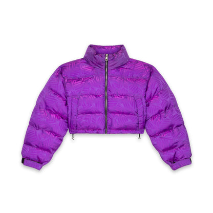 IUTER ALLOVER CROP PUFF JACKET PURPLE