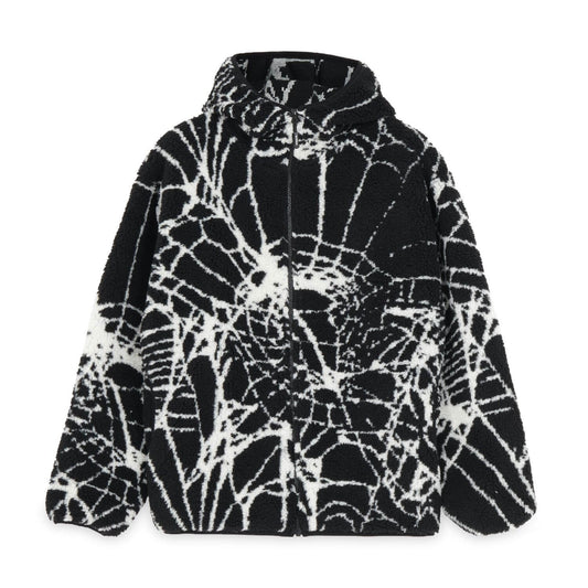 WEB FUR ZIP HOODIE BLACK IUTER €190.0