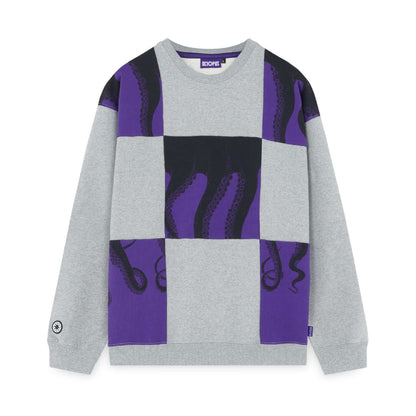 TENTACLE CHESS CREWNECK LIGHT GREY OCTOPUS €38.0