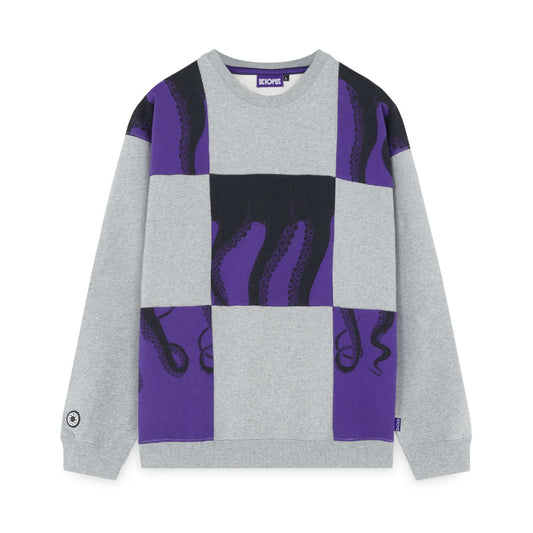 TENTACLE CHESS CREWNECK LIGHT GREY OCTOPUS €38.0