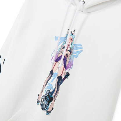 ZEBRA IDOL OVER HOODIE BY DE LONGIS WHITE