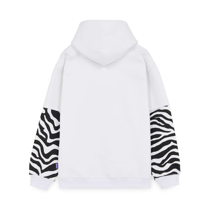 ZEBRA IDOL OVER HOODIE BY DE LONGIS WHITE