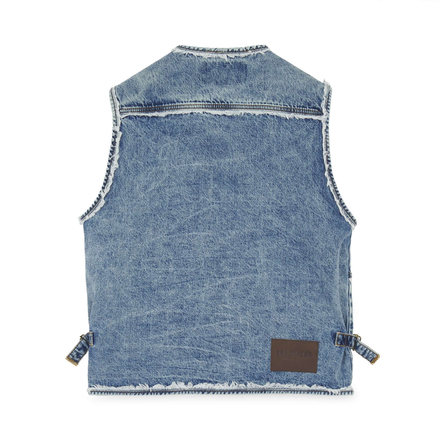 FRINGES UTILITY DENIM VEST BLUE IUTER €100.0
