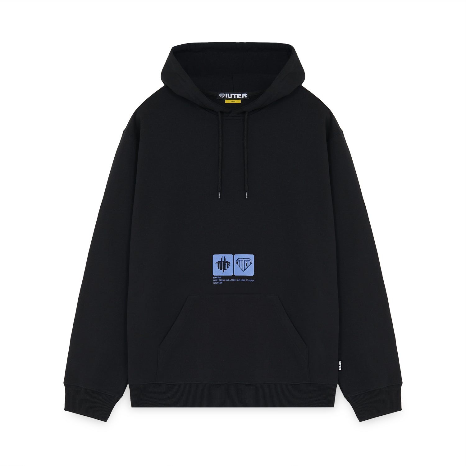 TAB HOODIE BLACK IUTER €48.0