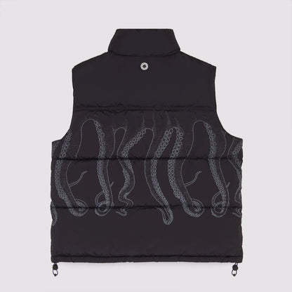 OCTOPUS OUTLINE PUFF VEST BLACK