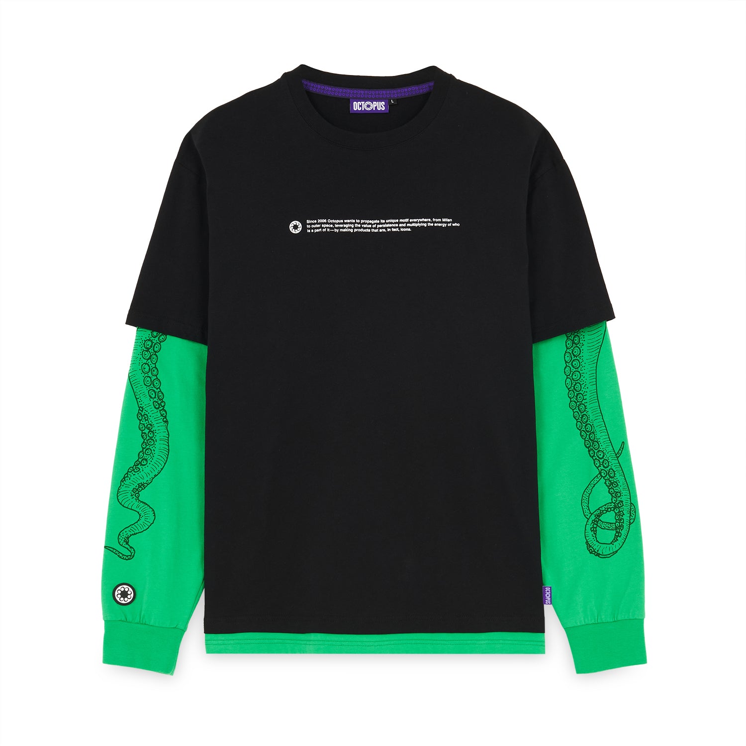 LOGO DOUBLE LS TEE GREEN BLACK OCTOPUS €26.0