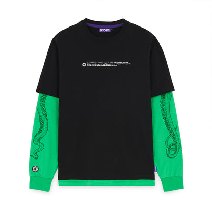 LOGO DOUBLE LS TEE GREEN BLACK OCTOPUS €26.0