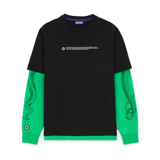 LOGO DOUBLE LS TEE GREEN BLACK OCTOPUS €26.0