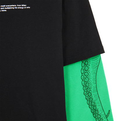 LOGO DOUBLE LS TEE GREEN BLACK OCTOPUS €26.0