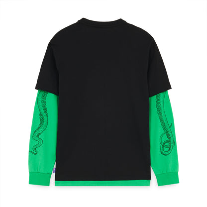 LOGO DOUBLE LS TEE GREEN BLACK OCTOPUS €26.0