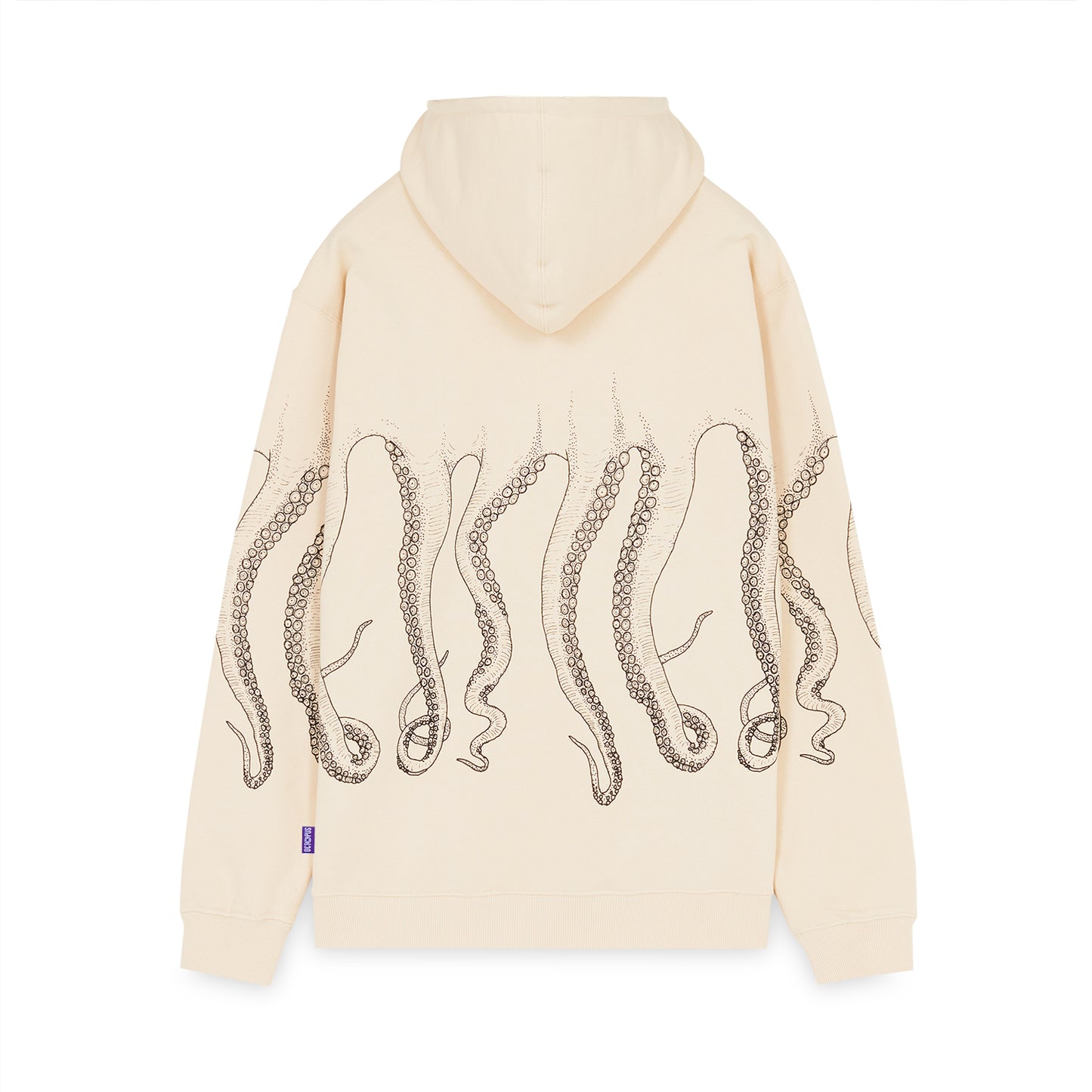 OCTOPUS OUTLINE HOODIE BLACK DUSTYWHITE