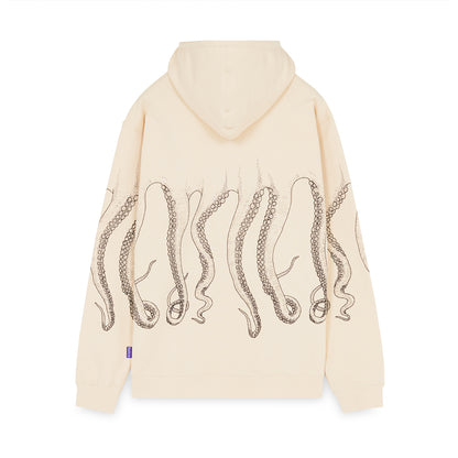 OCTOPUS OUTLINE HOODIE BLACK DUSTYWHITE