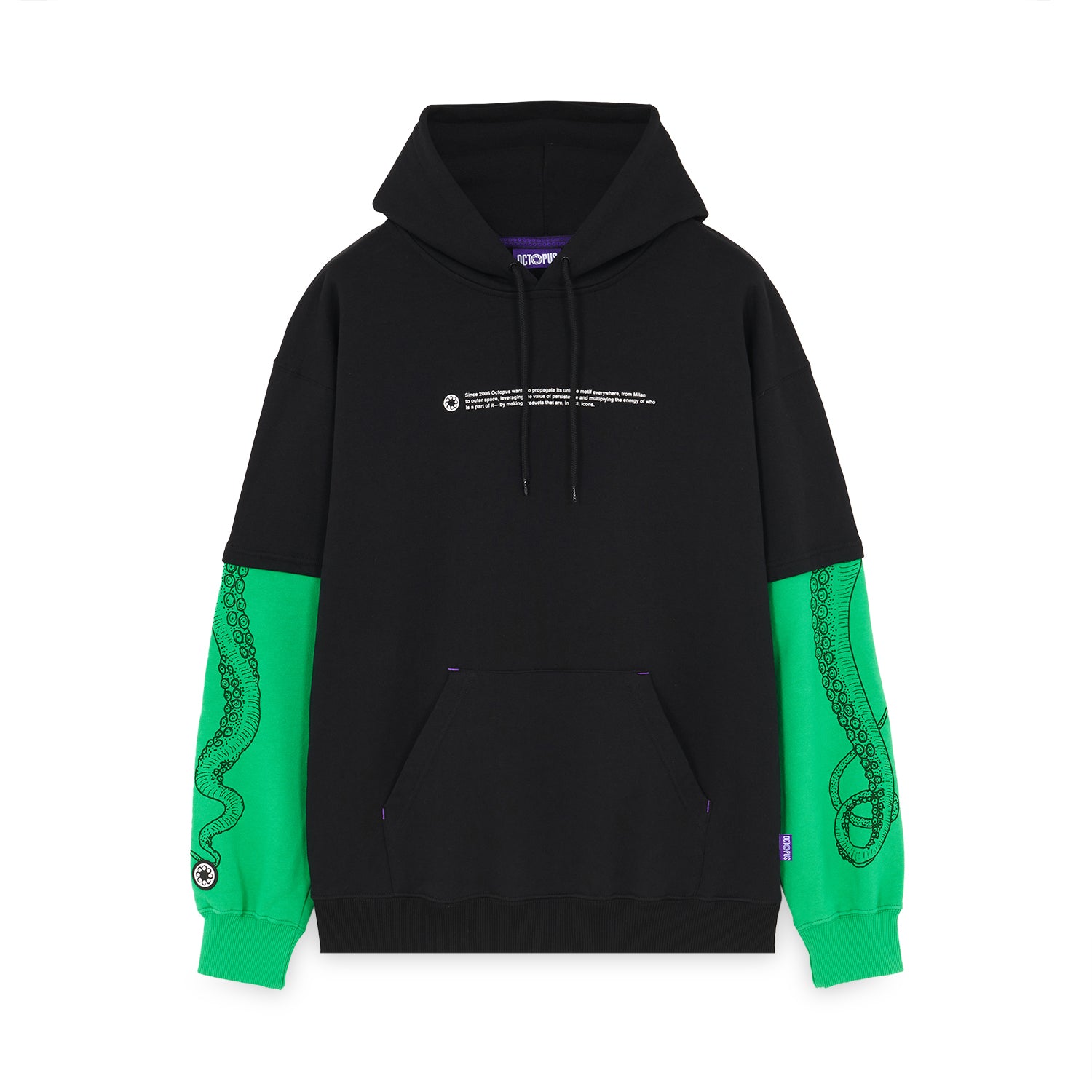 LOGO OVERHOODIE GREEN BLACK OCTOPUS €80.0