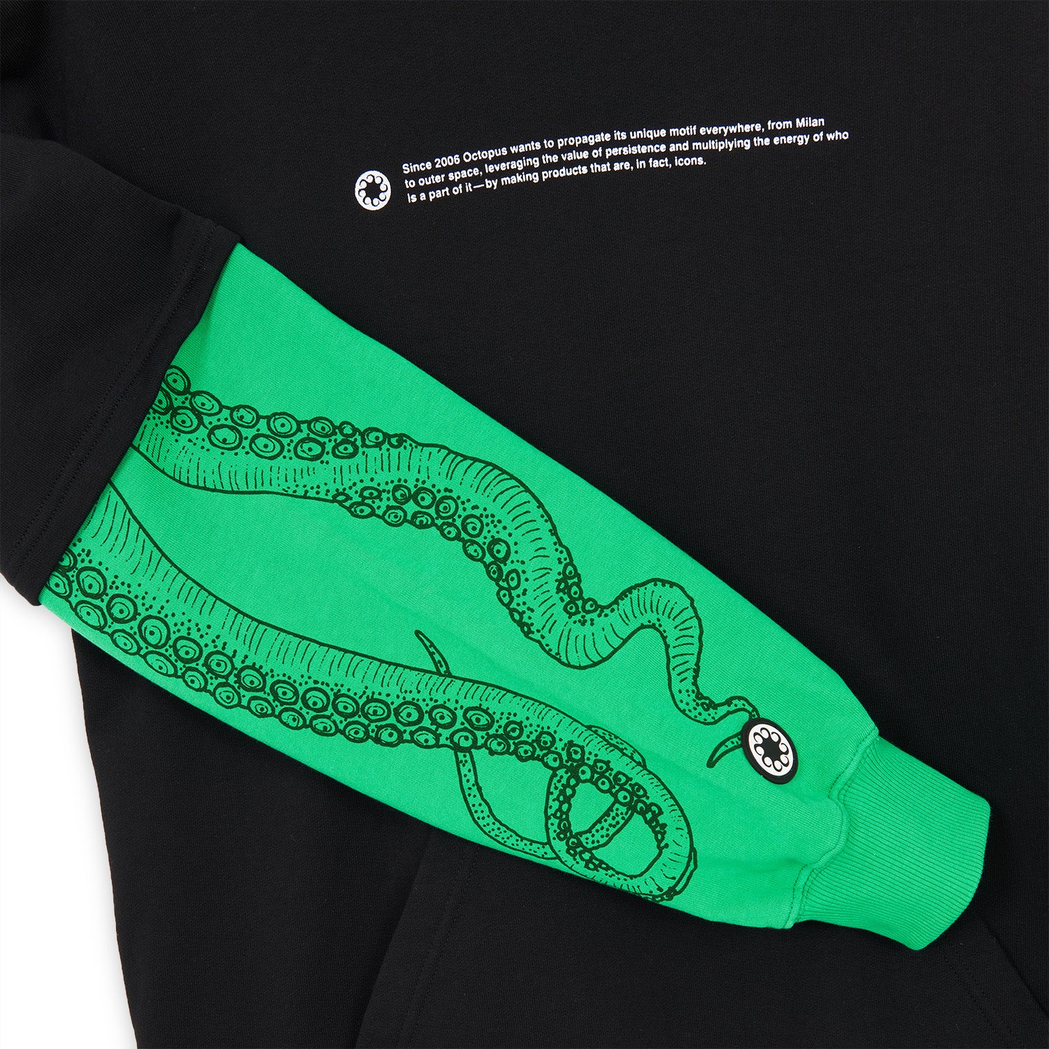 LOGO OVERHOODIE GREEN BLACK OCTOPUS €80.0