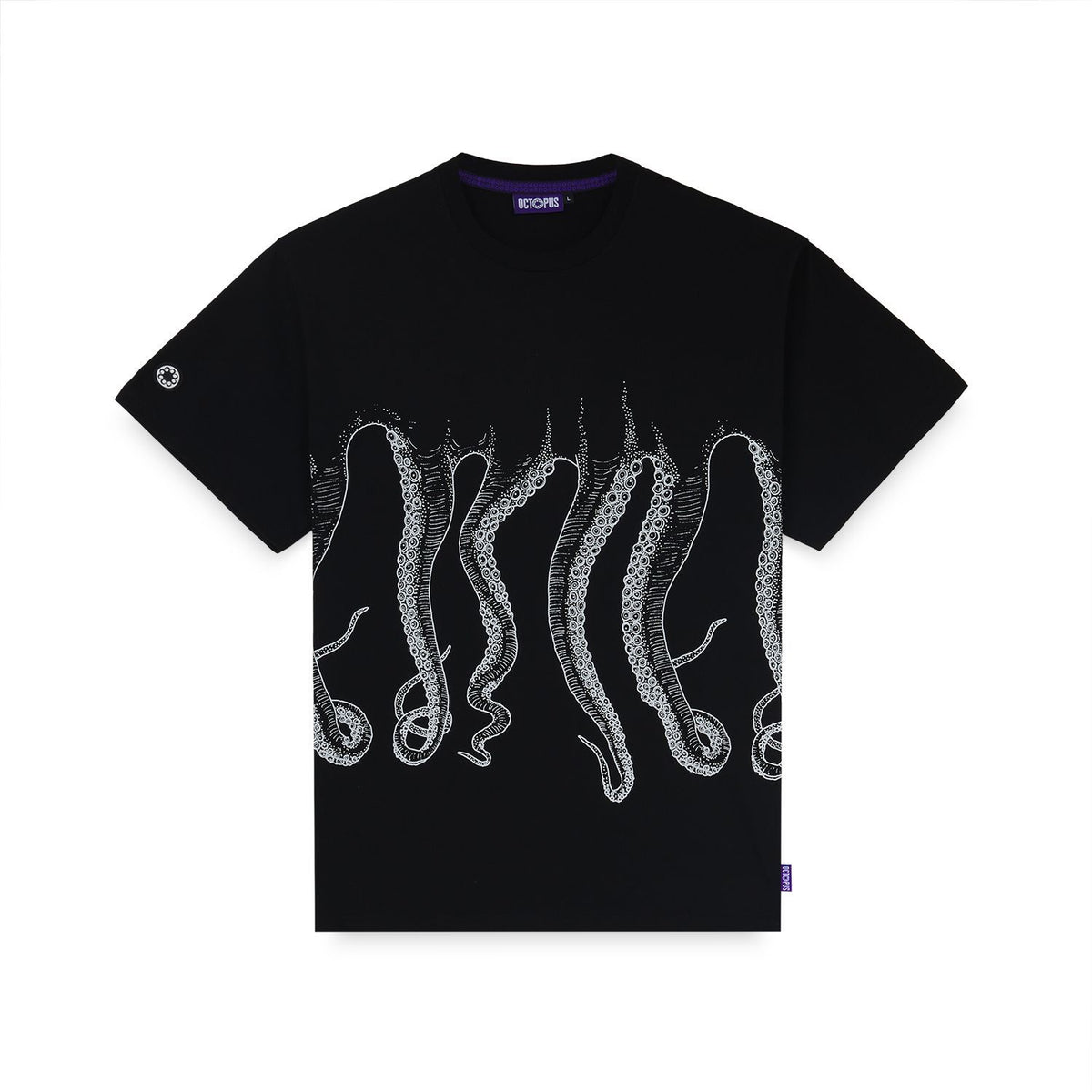 OCTOPUS OUTLINE TEE WHITE BLACK