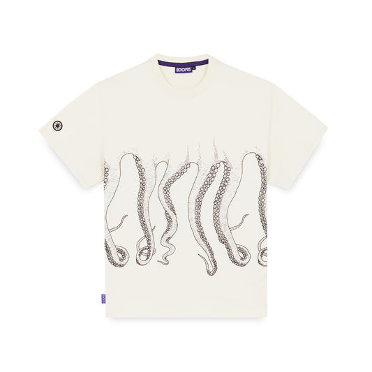 OCTOPUS OUTLINE TEE BLACK DUSTYWHITE