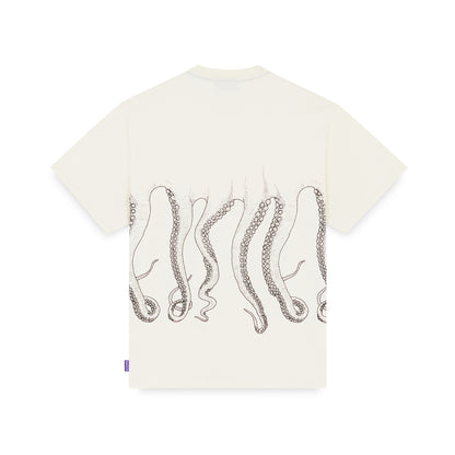 OCTOPUS OUTLINE TEE BLACK DUSTYWHITE