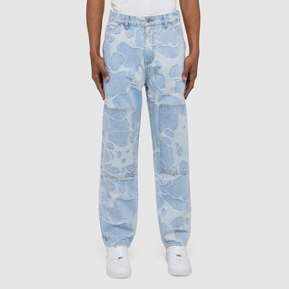 MARBLE JACQUARD KNEE PADS PANTS LIGHT BLUE IUTER €60.0