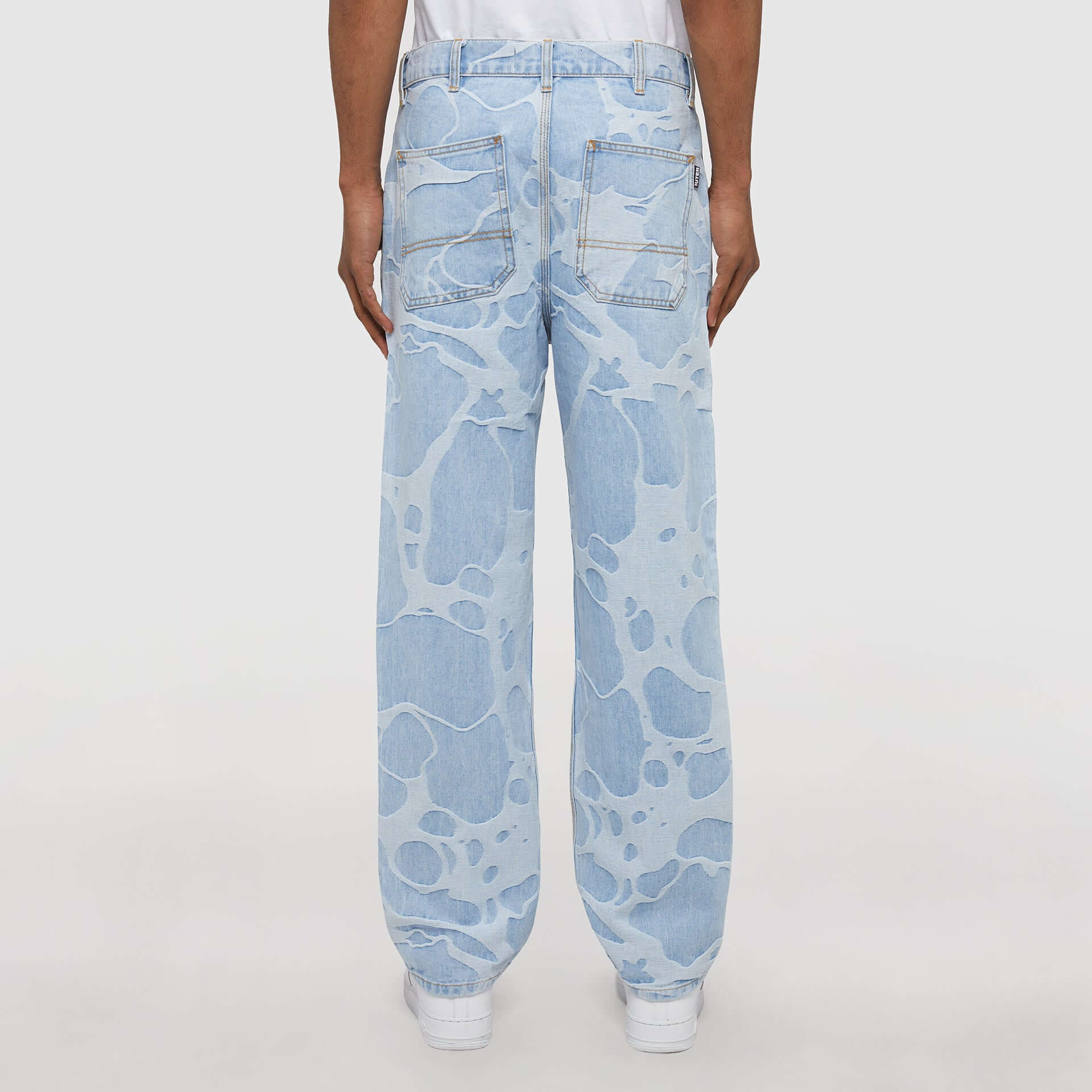 MARBLE JACQUARD KNEE PADS PANTS LIGHT BLUE IUTER €60.0