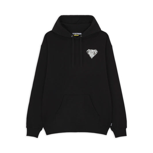 CRUMPLE LOGO HOODIE BLACK