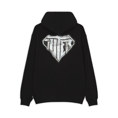 CRUMPLE LOGO HOODIE BLACK