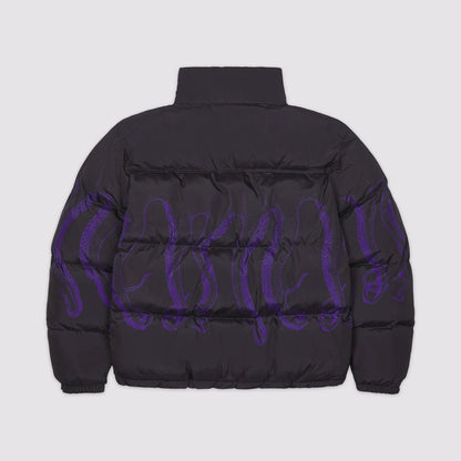 OCTOPUS OUTLINE PUFF JACKET PURPLE BLACK