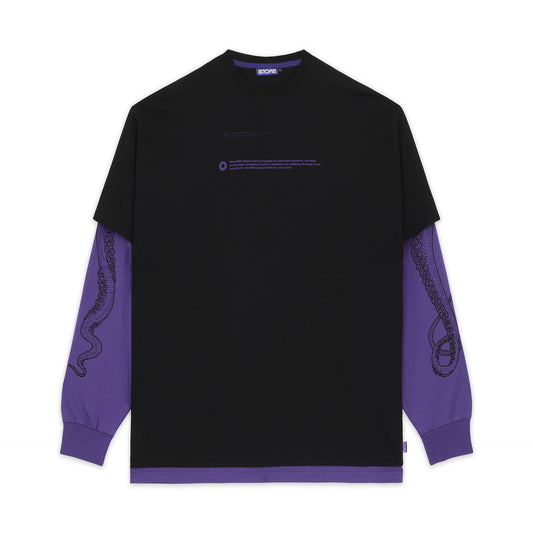 LOGO DOUBLE LS TEE BLACK OCTOPUS €26.0