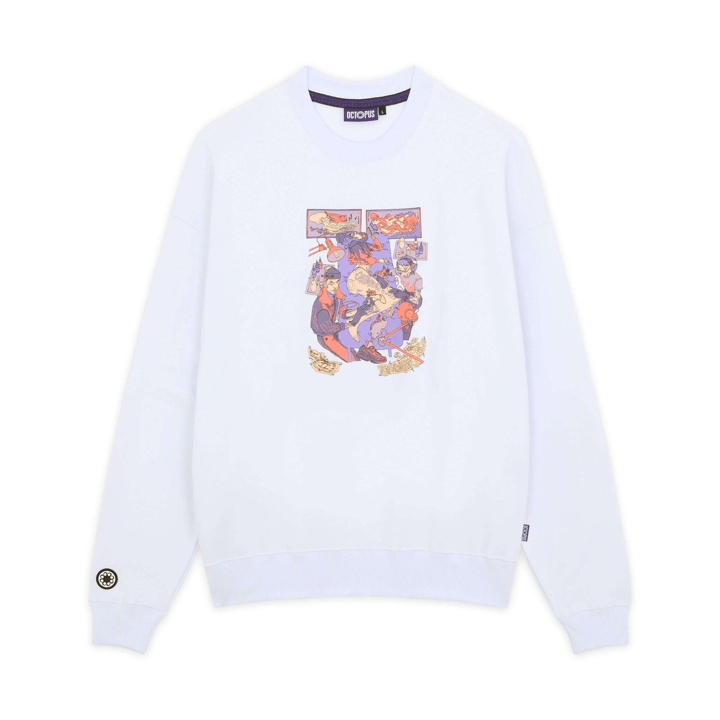 TATTOO SHOP BY DANIELE VANZO CREWNECK WHITE OCTOPUS €38.0