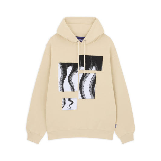 PATCHWORK HOODIE CREAM