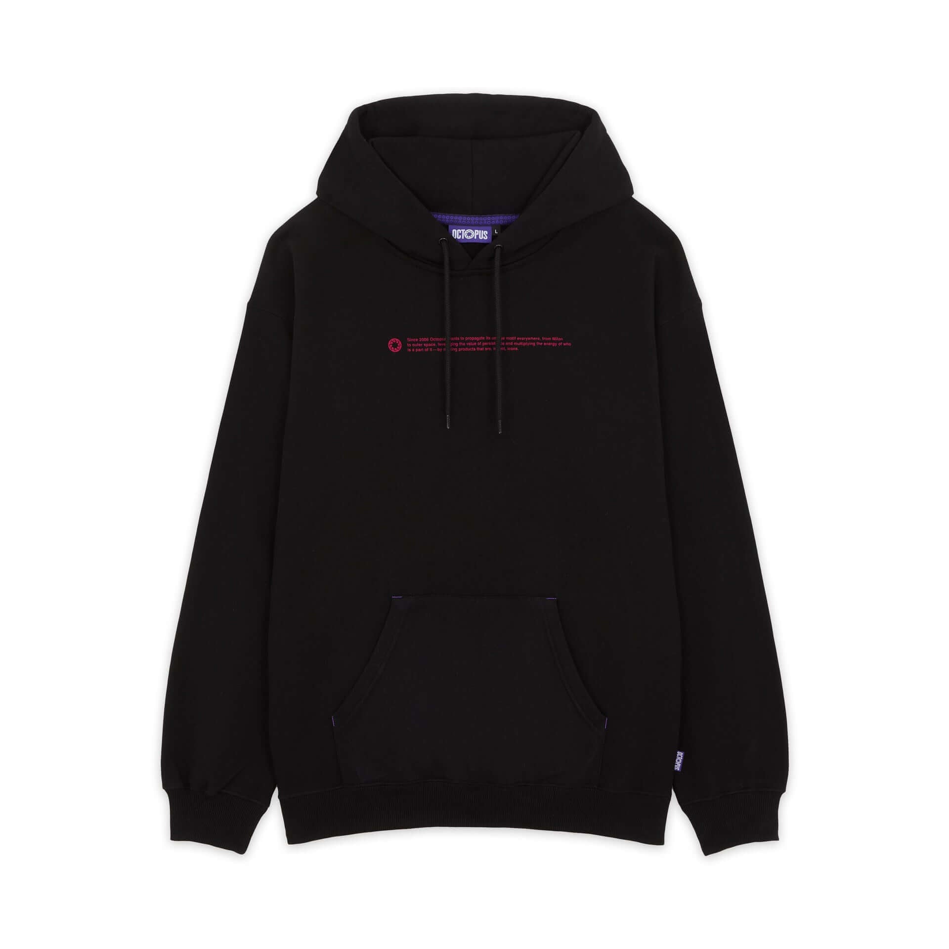 OUTLINE LOGO HOODIE BLACK OCTOPUS €40.0