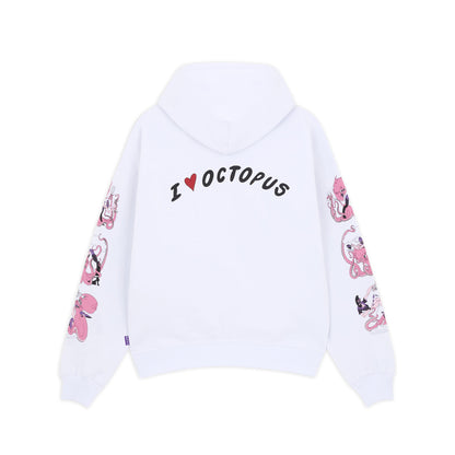 I LOVE OCTOPUS BY ALOHA PROJECT HOODIE WHITE