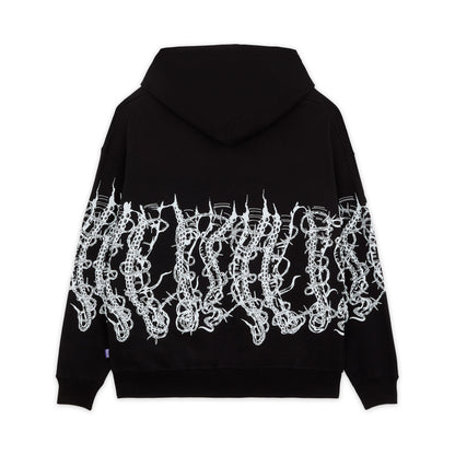 OCTOPUS BY GIORGIO DI SALVO BARBED WIRE HOODIE BLACK
