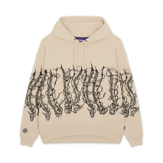 OCTOPUS BY GIORGIO DI SALVO BARBED WIRE HOODIE CREAM