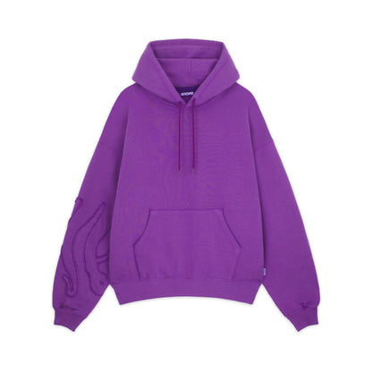 OCTOPUS DYED LAYER SIDE HOODIE PURPLE