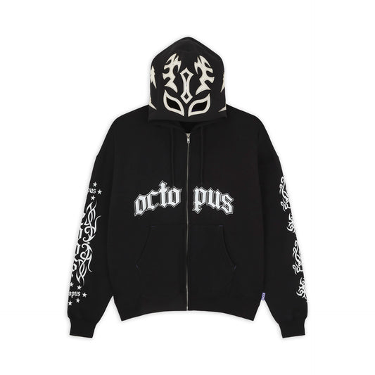 LUCHA LIBRE MASK FULL ZIP HOODIE BLACK