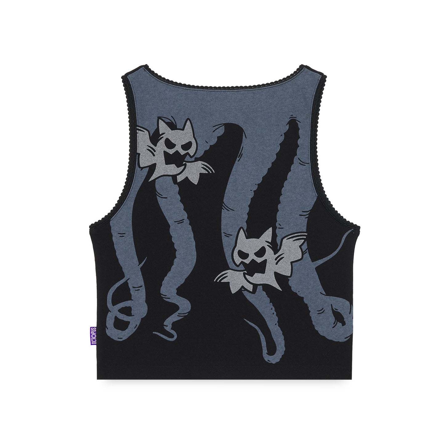 HELLO KITTY VAMPIRE CROP TANK BLACK