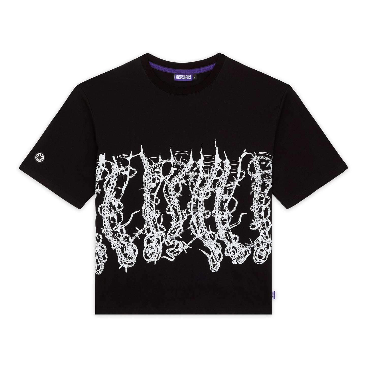 OCTOPUS BY GIORGIO DI SALVO BARBED WIRE TEE BLACK