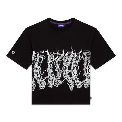 OCTOPUS BY GIORGIO DI SALVO BARBED WIRE TEE BLACK
