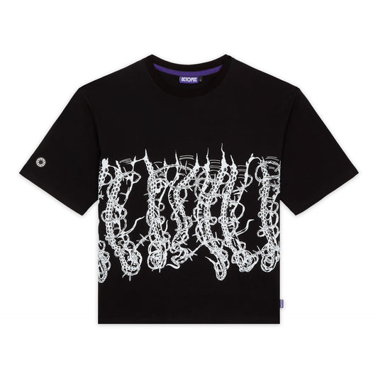 OCTOPUS BY GIORGIO DI SALVO BARBED WIRE TEE BLACK