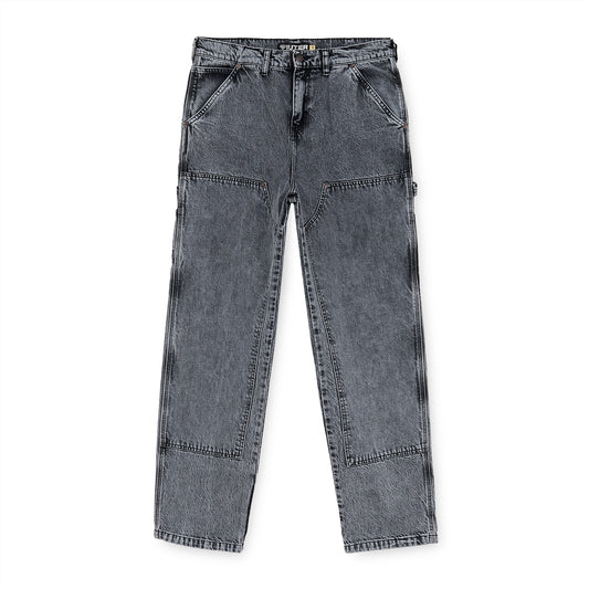 DOUBLE KNEE DENIM PANTS GREYBLEACH