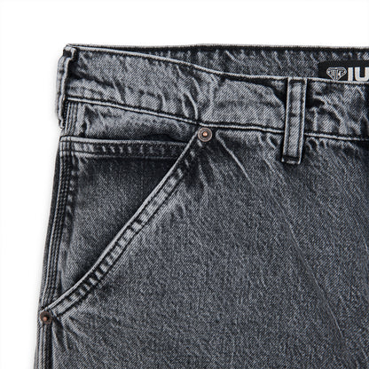 DOUBLE KNEE DENIM PANTS GREYBLEACH