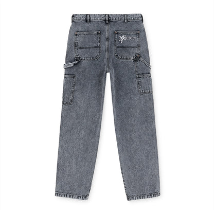 DOUBLE KNEE DENIM PANTS GREYBLEACH