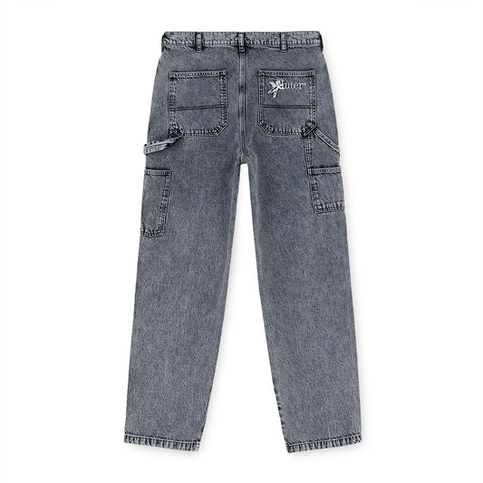 DOUBLE KNEE DENIM PANTS GREYBLEACH